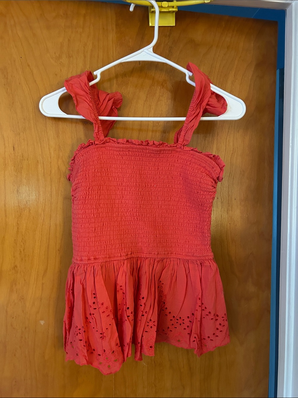 Japna Red Smocked Sundress Top